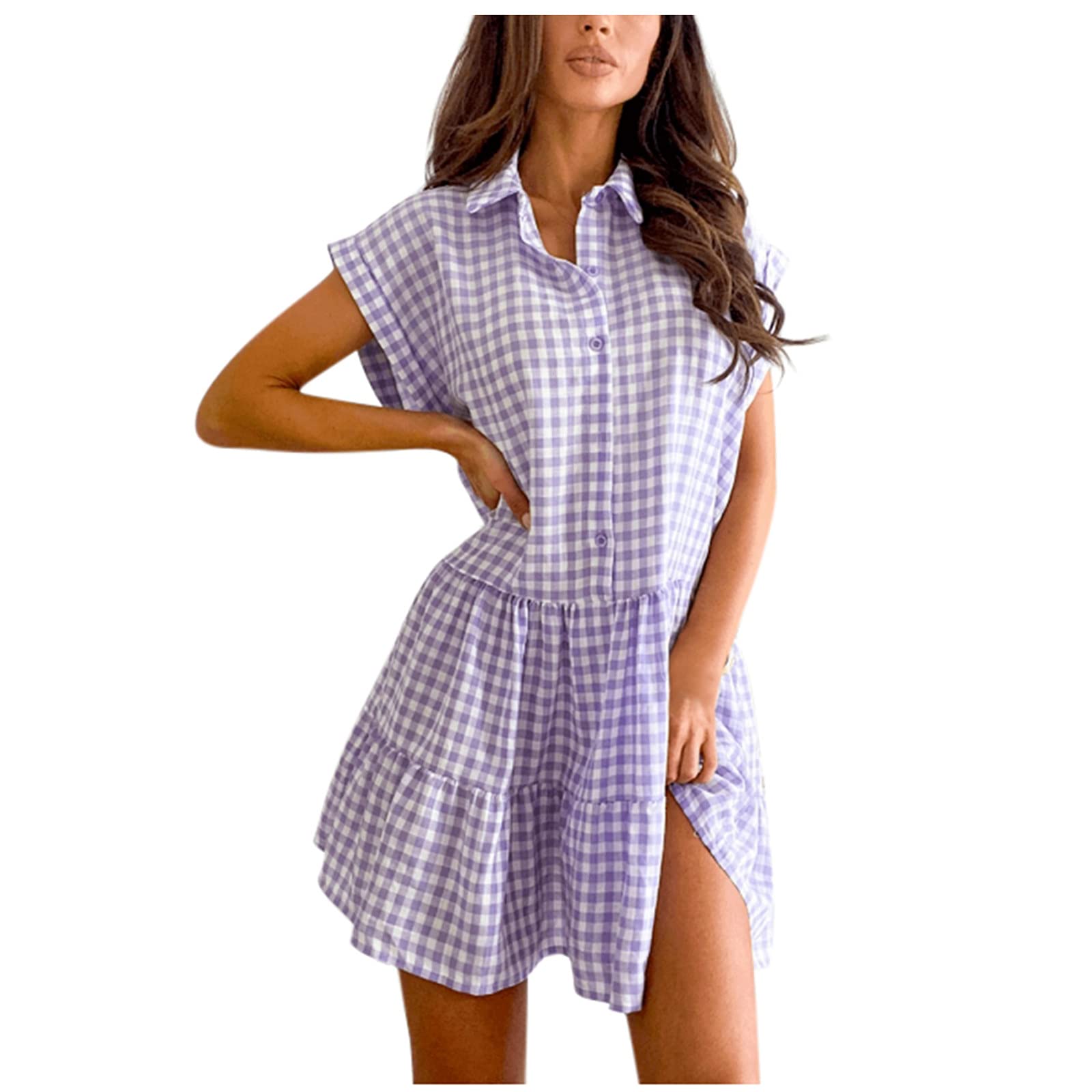 iQKA Women's Floral Print Sleeveless Mini Dress - Summer Casual Sundress & Elegant Cocktail Party Outfit - Perfect for Beach Vacations, Date Nights & Garden Parties