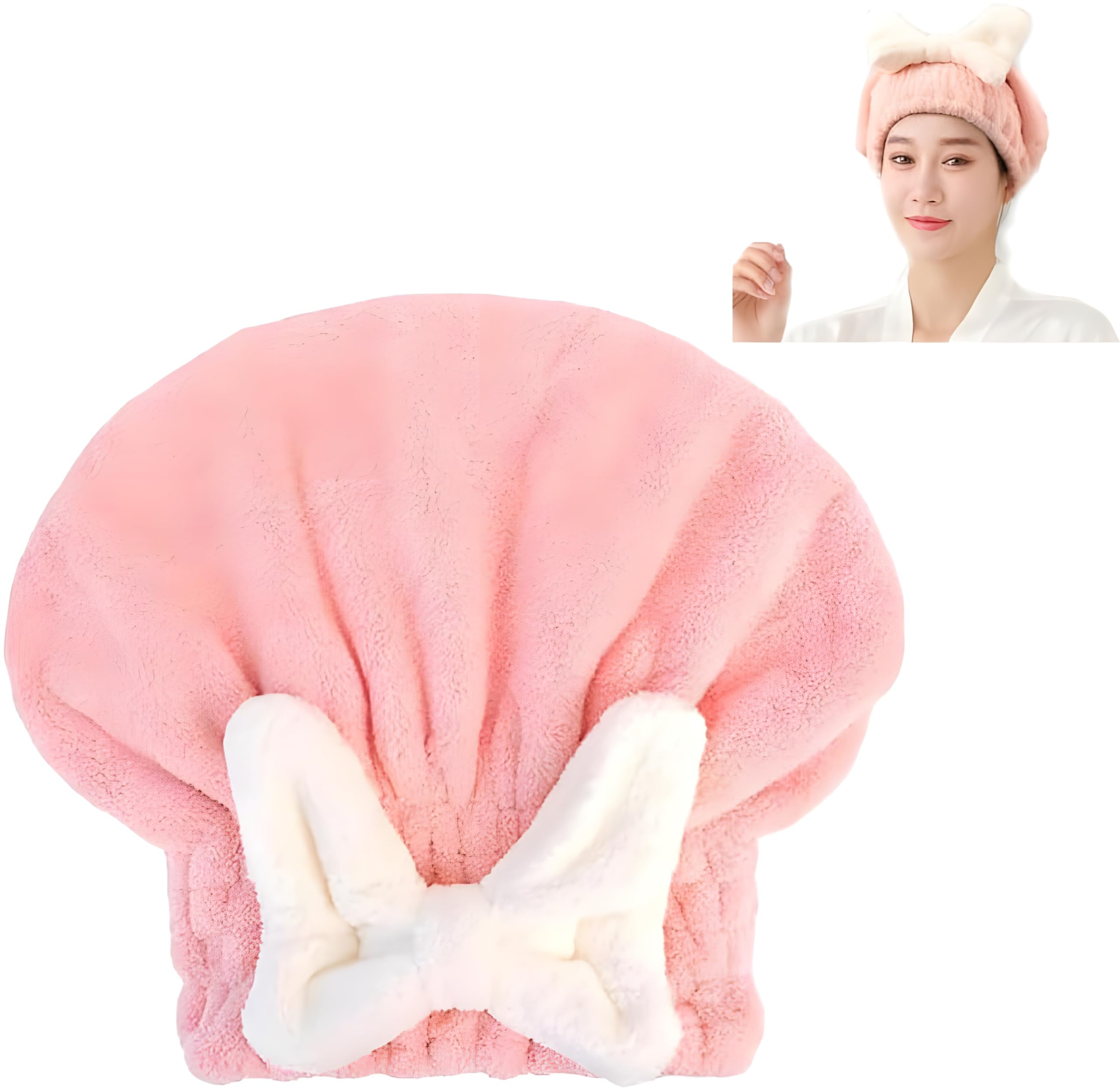 Microfiber Hair Towel Wrap for Women - Quick Drying Hair Turban with Bow Knot | Soft & Luxurious Head Towel for Wet Hair | Perfect for Post-Shower, Salon Styling & Home Hair Care