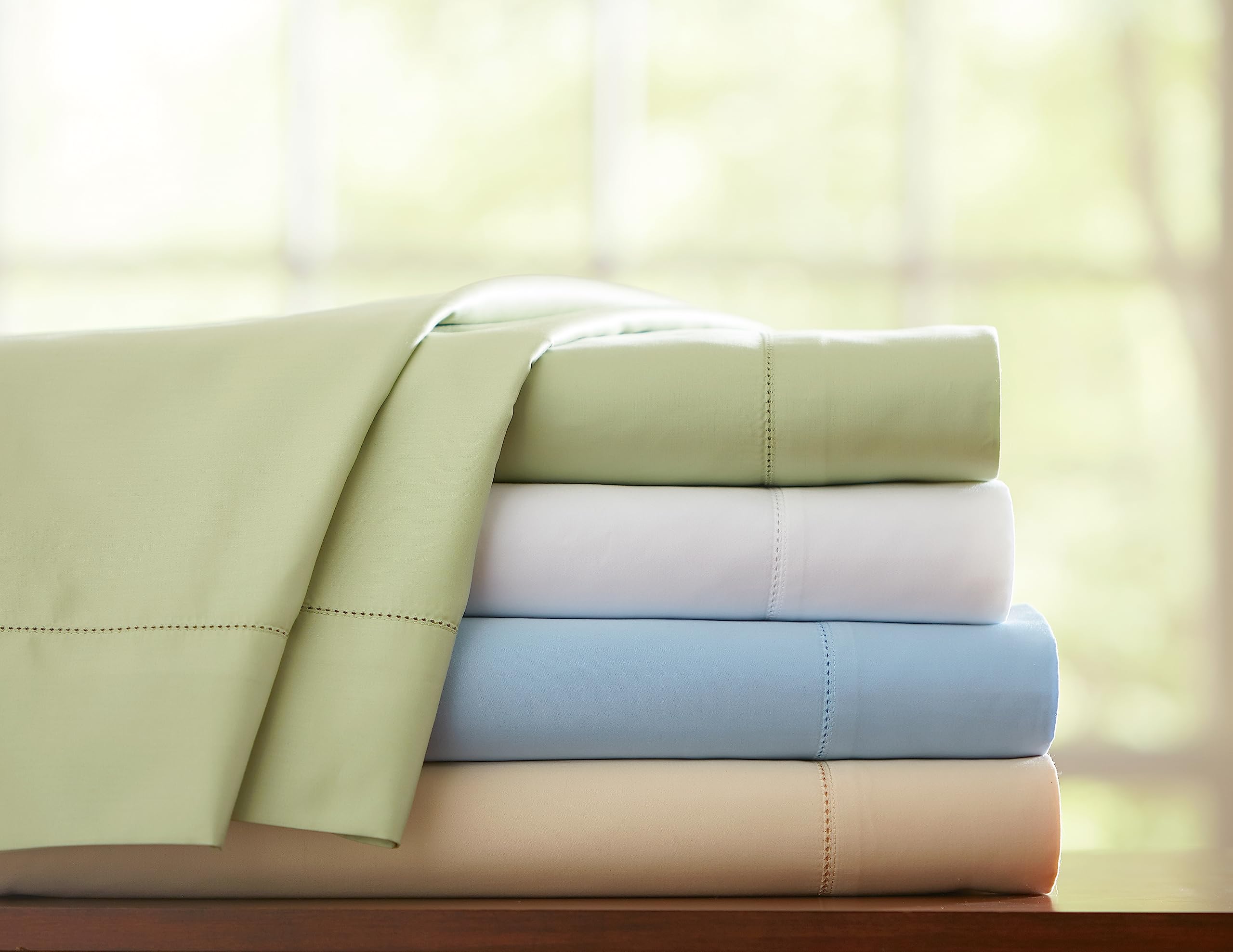 Pointehaven T-800 100% Pima Cotton Deep Pocket Luxury Queen Sheet Set - Bone White - Ultra Soft Breathable Bedding for Hotel Style Comfort - Perfect for Master Bedroom, Guest Room & Airbnb