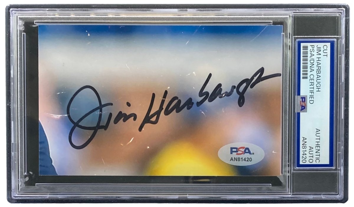 Jim Harbaugh Autographed Los Angeles Chargers Memorabilia - PSA Certified Cut Signature - Perfect for Sports Collectors, Fans & Memorabilia Displays