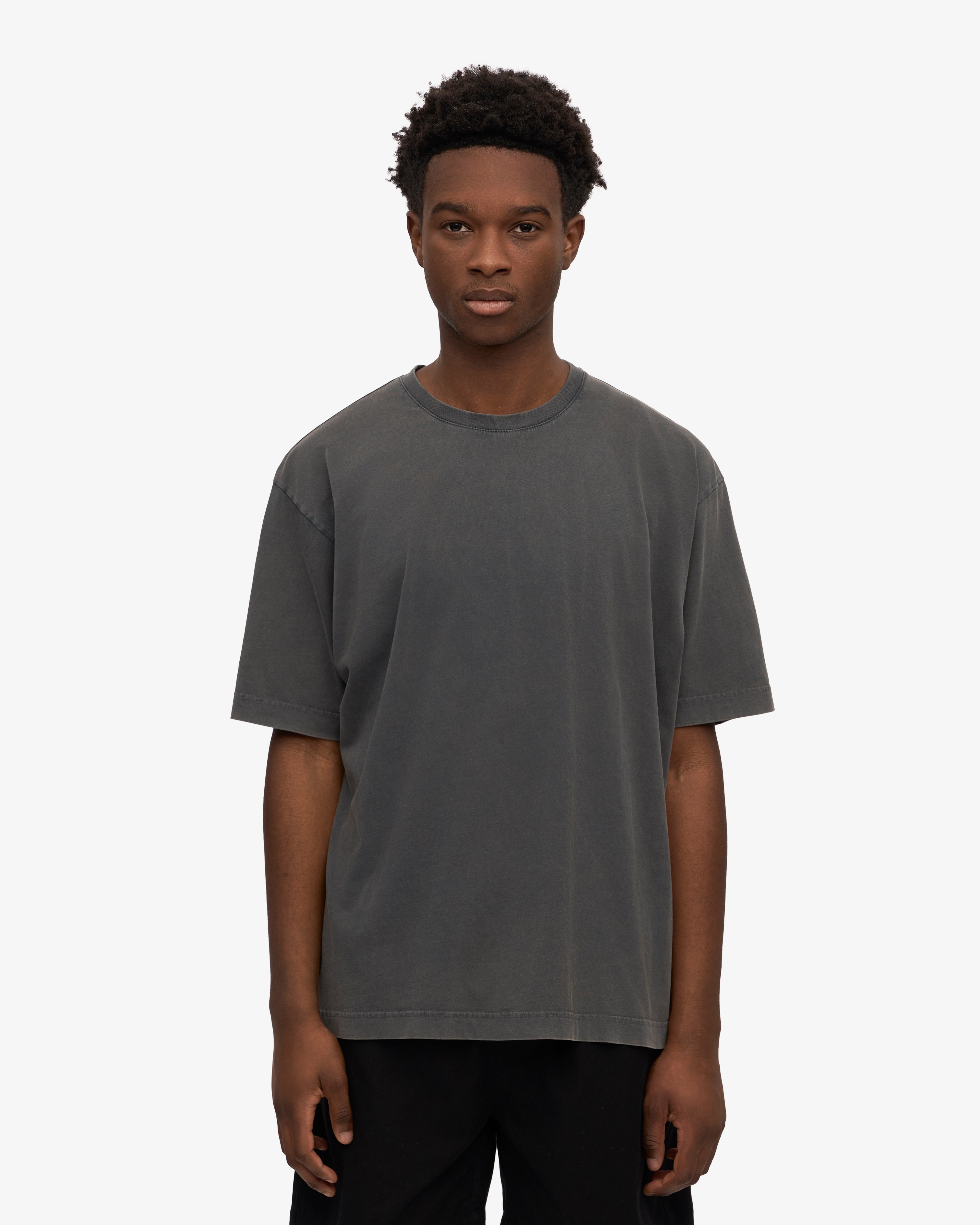Oversized Organic Cotton T-Shirt for Women - Faded Black - Soft & Comfortable Casual Wear for Everyday Outfits and Loungewear