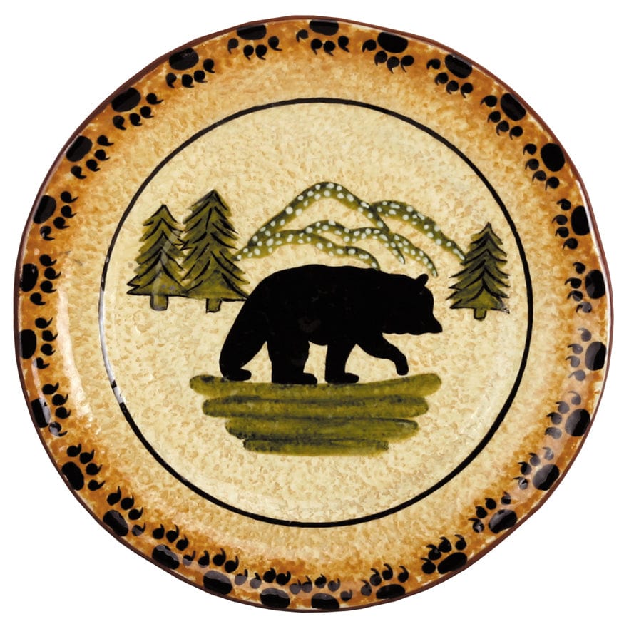 Rustic Bear 16-Piece Ceramic Dinnerware Set - Elegant Stoneware Plates, Bowls & Mugs for Family Dining, Entertaining & Restaurant Use