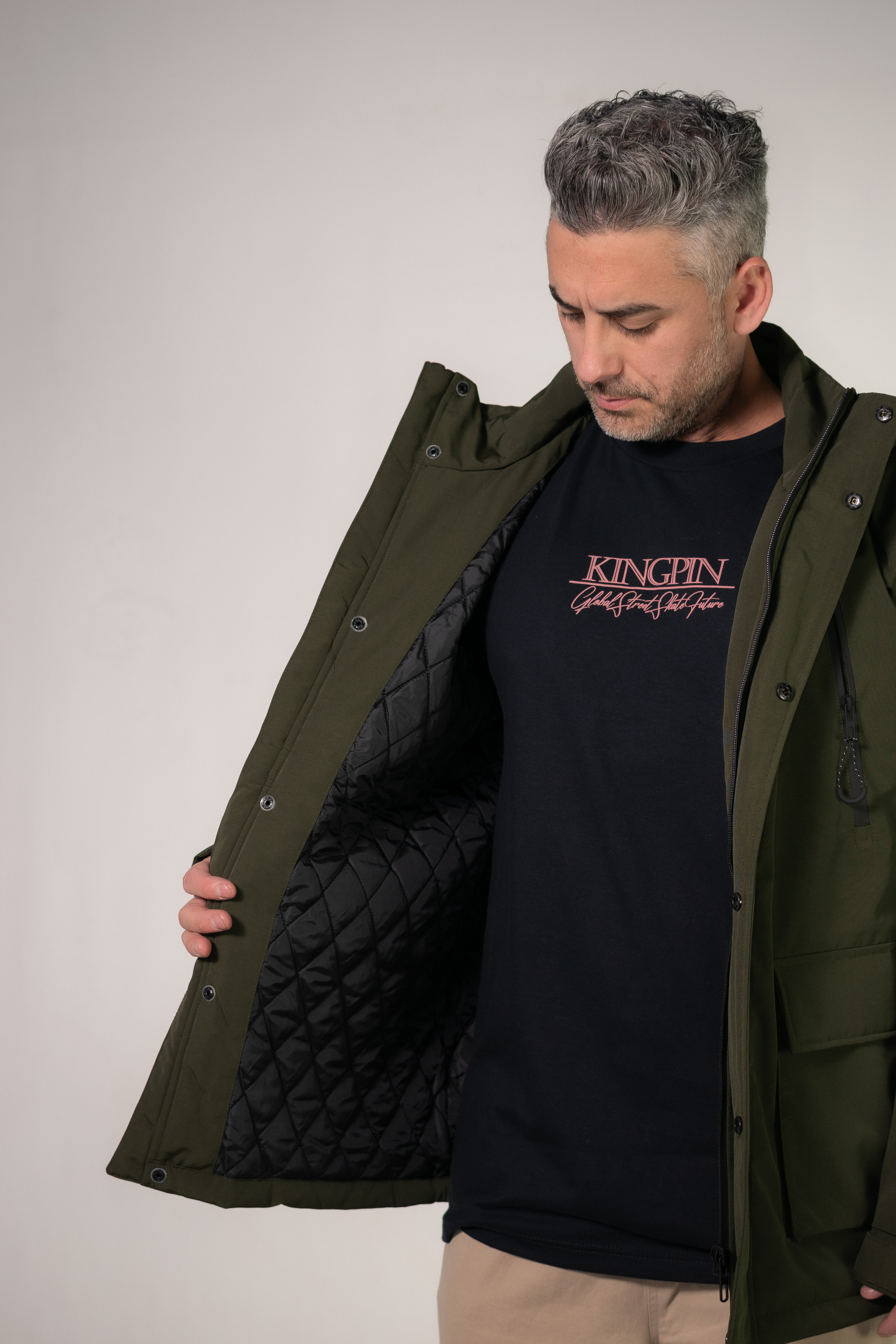 Kingpin H Military Green Parka Jacket - Waterproof Windproof Winter Coat for Men - Ideal for Outdoor Camping, Hiking & Cold Weather Adventures