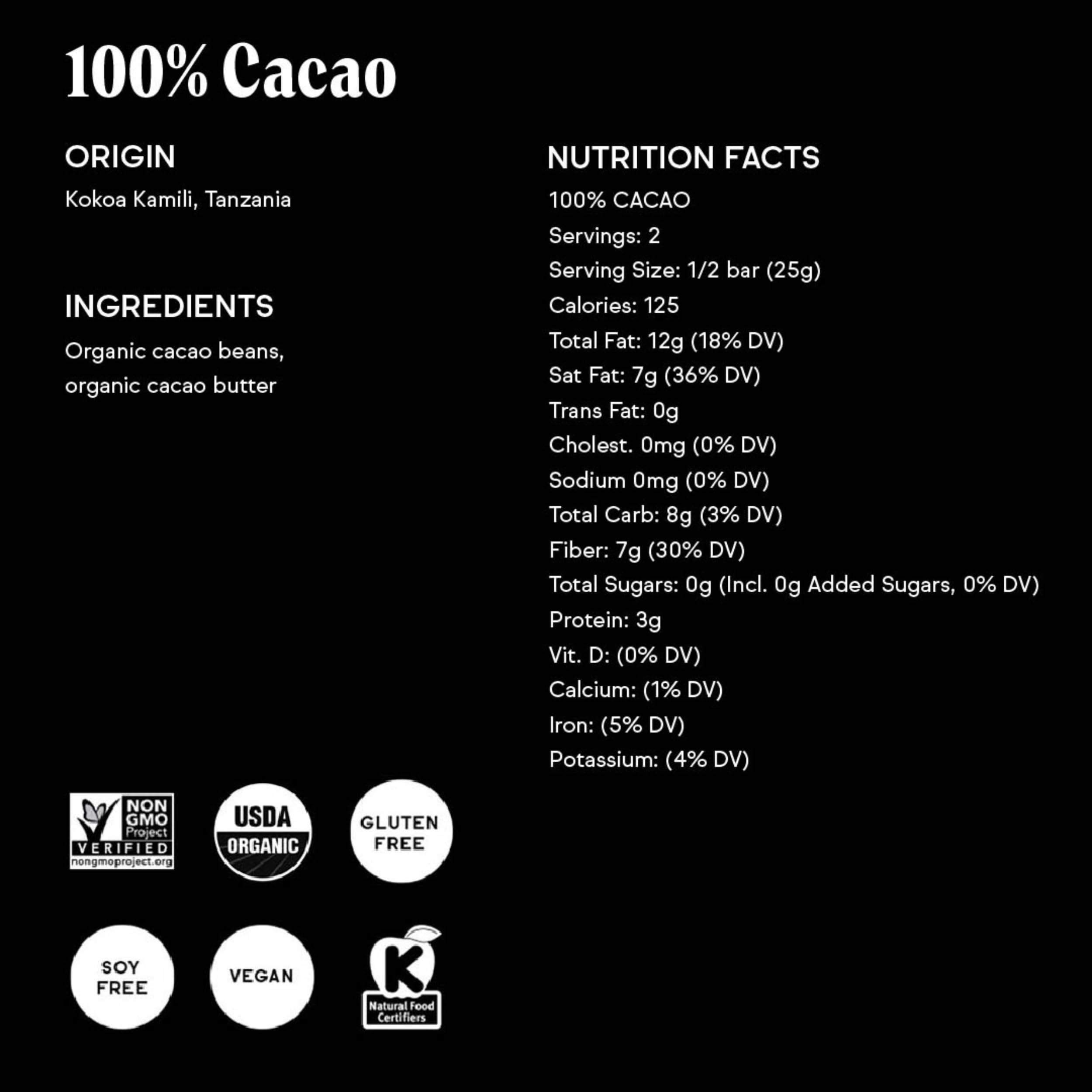 Organic Raaka 100% Dark Chocolate Bars - Unsweetened, Sugar Free, Pure Cacao, Vegan, Keto, Gluten Free, Soy Free, Kosher - 3-Pack (1.8oz Each) for Baking, Cooking & Healthy Snacking