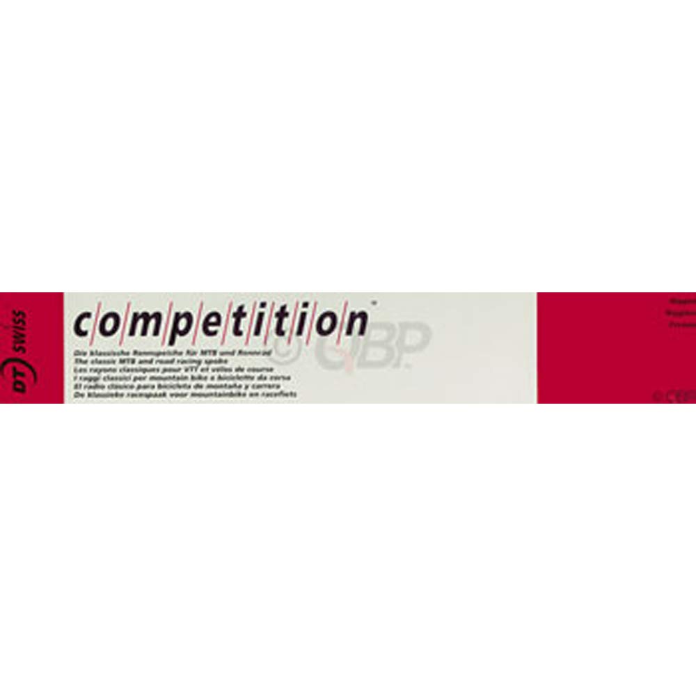 DT Swiss Competition 2.0/1.8 304mm Silver Spokes - Box of 100 - High-Performance Bicycle Wheel Spokes for Road & Mountain Bikes - Perfect for Wheel Building & Repair
