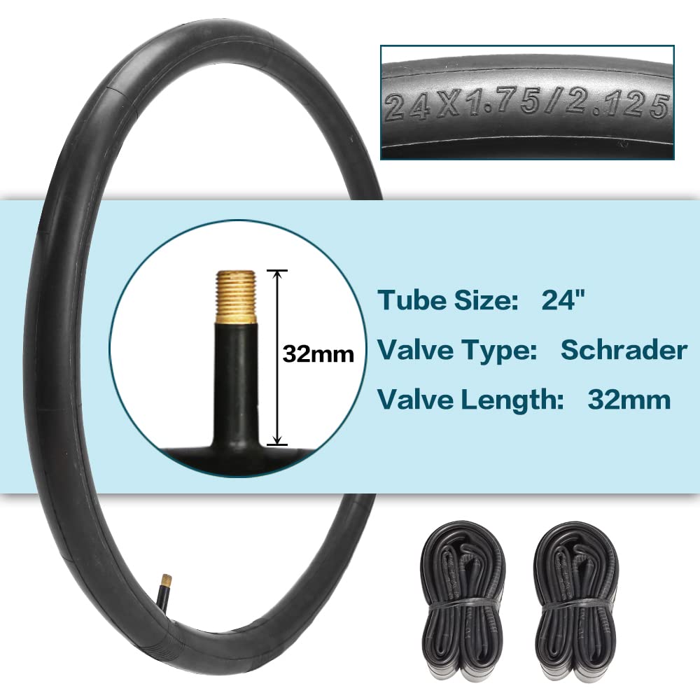 24 x 2.125 Inch Folding Bicycle Tire - Replacement Bike Tires for Beach Cruiser, Mountain & Commuter Bikes | Durable, Puncture-Resistant for Smooth Rides on Sand, Pavement & Trails