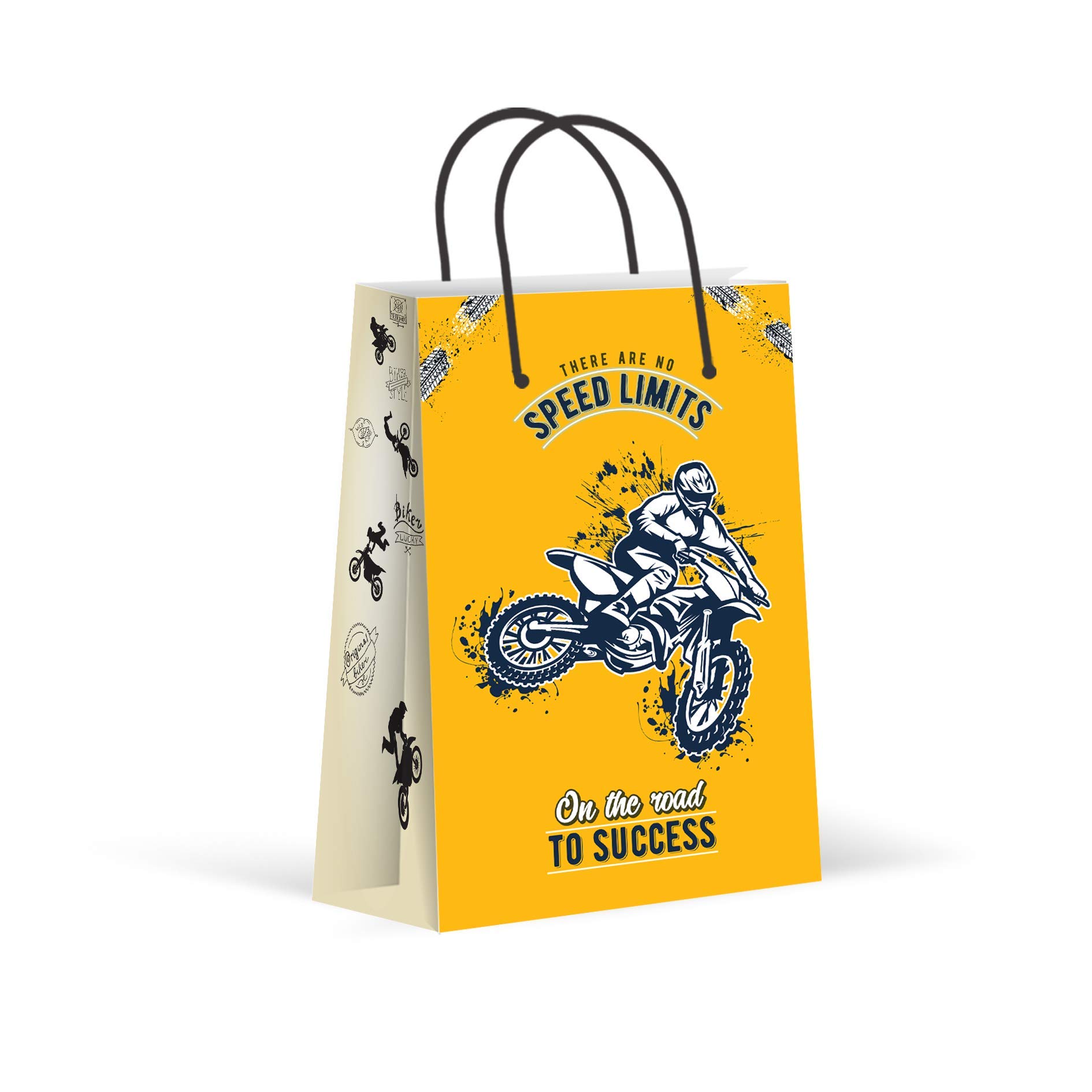 LARZN Premium Dirt Bike Party Favor Bags - 12 Pack Race Themed Goodie Bags for Kids Birthday, Motocross Decorations & Party Supplies - Perfect for Motorcycle Themed Celebrations, Birthday Favors and Race Day Events