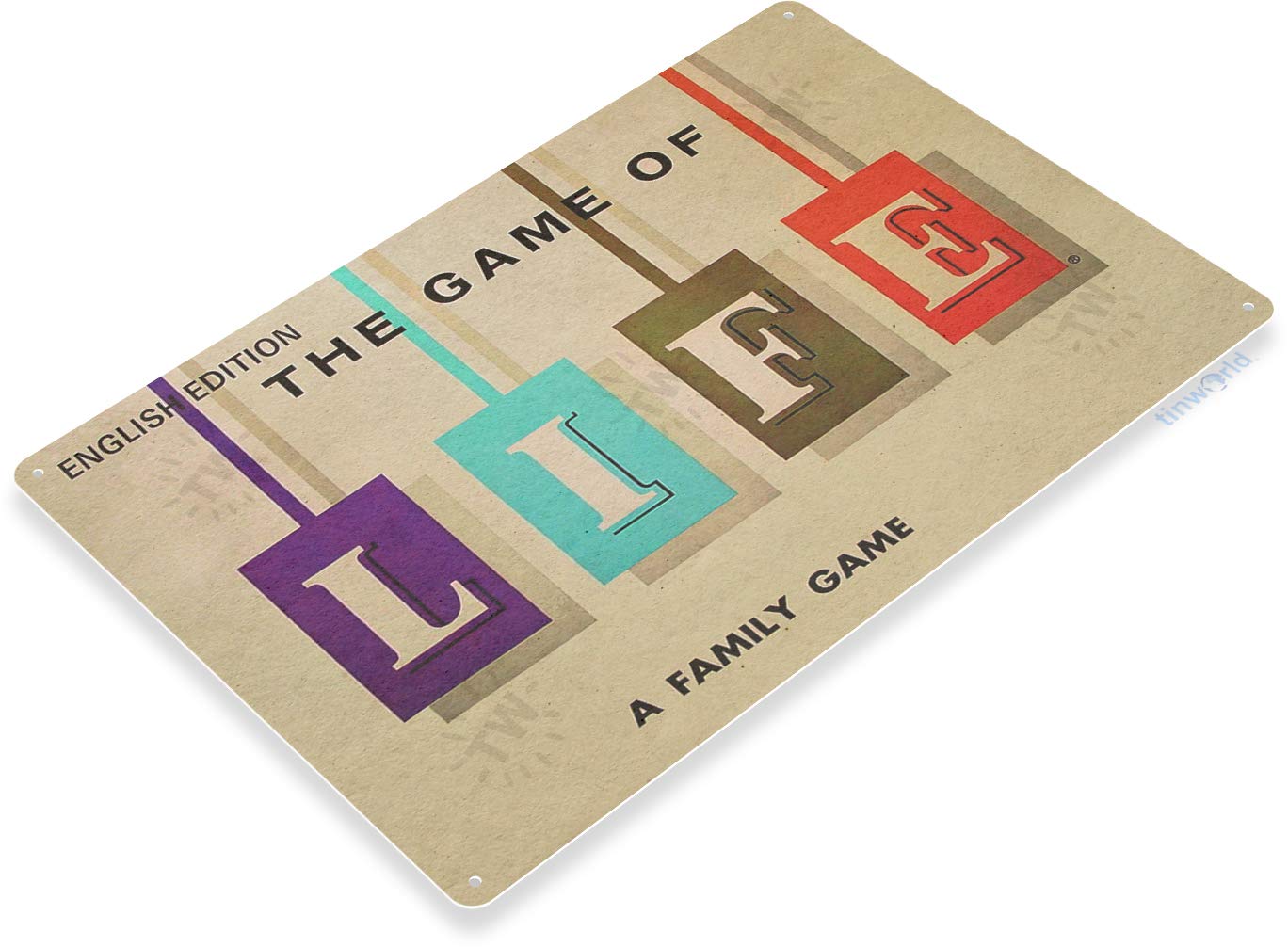 Tinworld TIN Sign C300 - Classic Game of Life Board Game Metal Wall Decor - Perfect for Game Rooms, Man Caves & Retro Home Decor