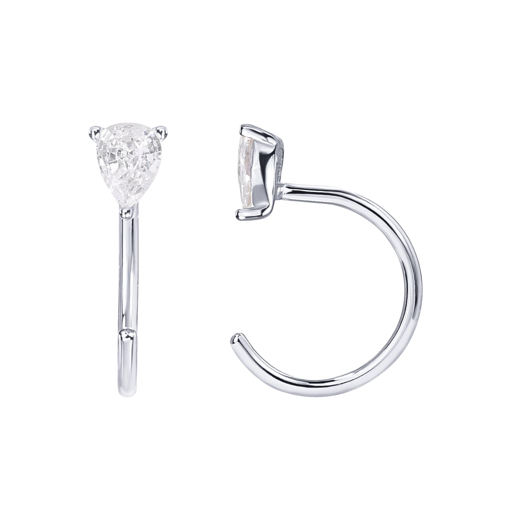 PAVOI 925 Sterling Silver Huggie Half Hoop Earrings for Women | Hypoallergenic Minimalist Tiny Cartilage Earrings | Everyday Wear, Gift for Her, Special Occasions