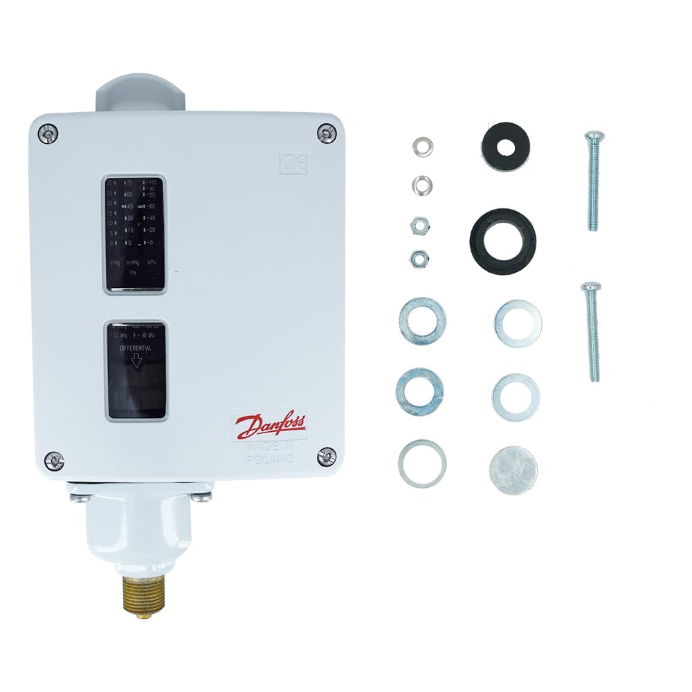 DANFOSS 017-520366 Pressure Switch 1-10 BAR, 3/8 BSP Connection, RT116 SPDT - Ideal for HVAC Systems, Industrial Automation & Hydraulic Control Applications