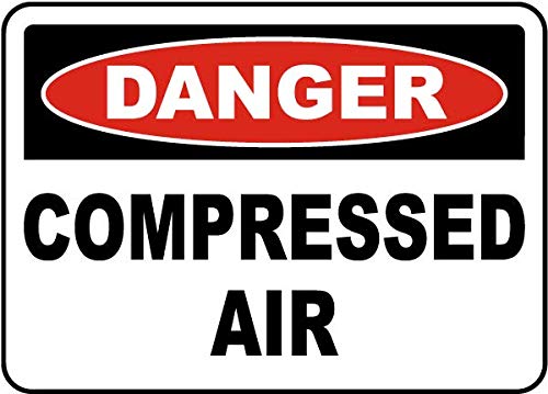 Vinyl Safety & Warning Stickers Bundle - 10 Pack Danger Compressed Air Signs (13
