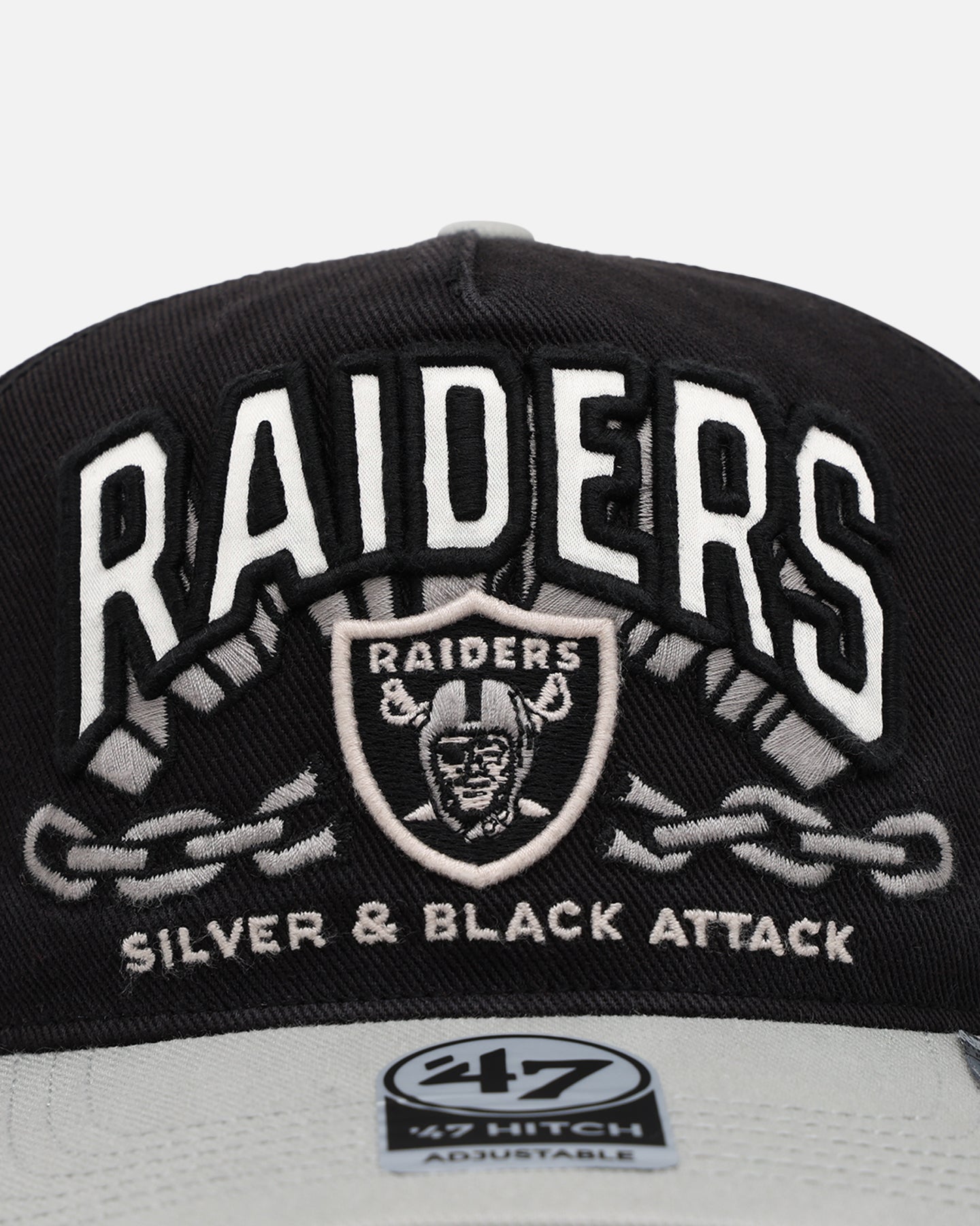 47 Brand Las Vegas Raiders 'NFL Trophy Case' Premium Hitch Snapback Black Hat - Official NFL Licensed Adjustable Baseball Cap for Men & Women - Perfect for Game Day, Sports Events & Fan Collections