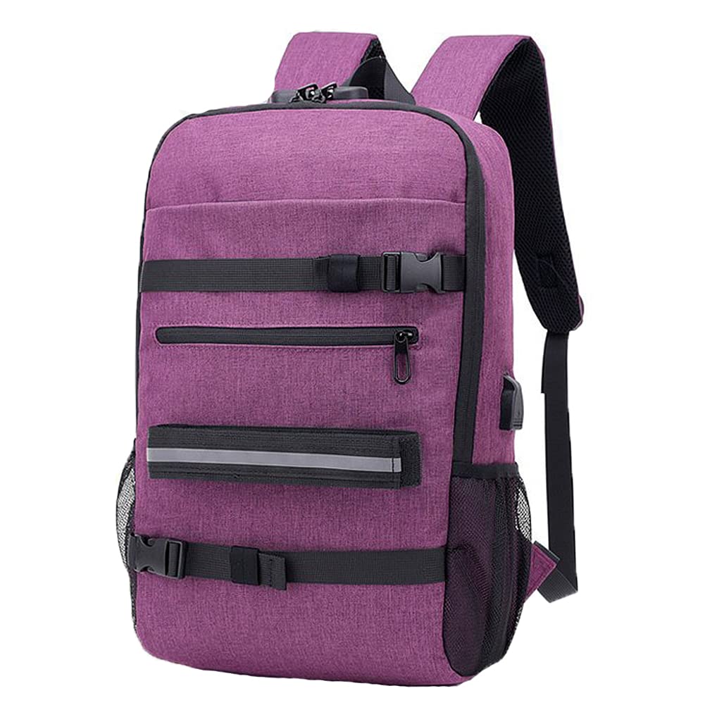 Skateboard Backpack with Laptop Compartment - Durable Business Travel Backpack with Skateboard Straps - Water Resistant College Rucksack for Commuting, School & Outdoor Activities
