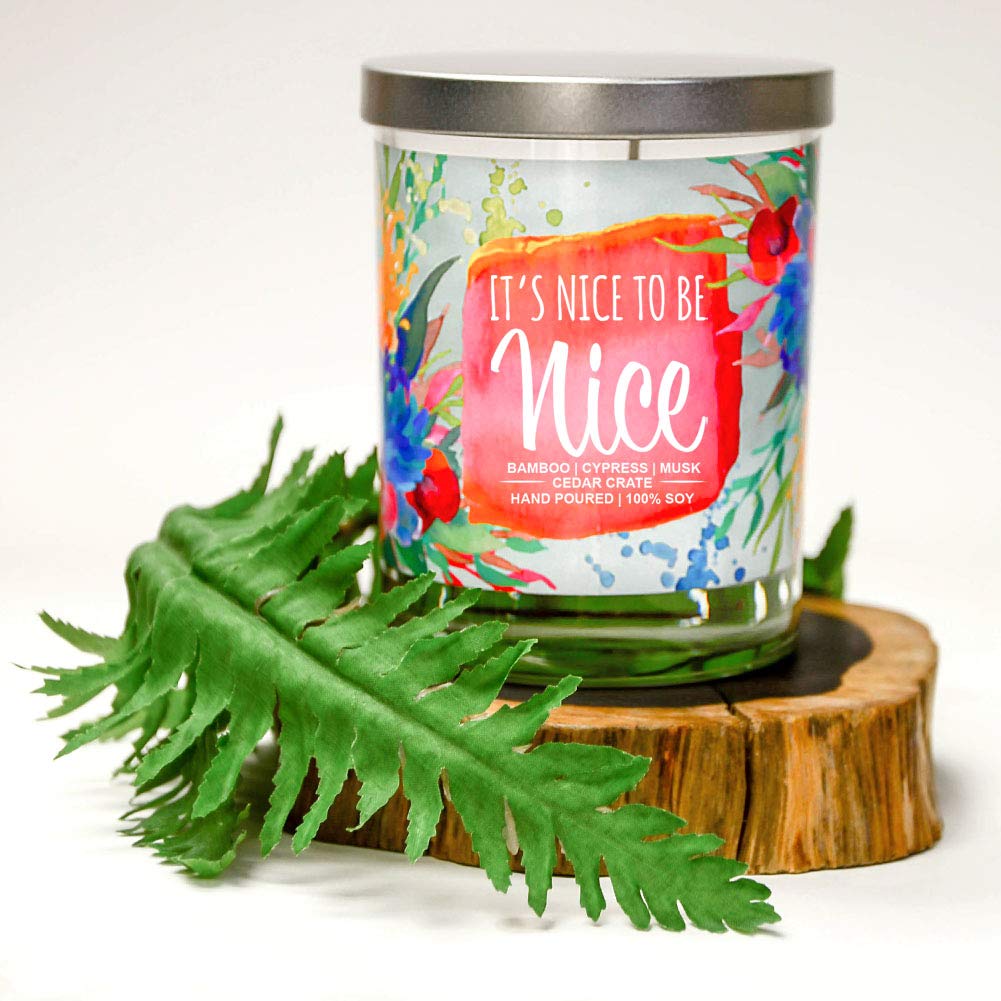 Luxury Scented Soy Candle - Bamboo, Cypress & Musk Aromatherapy | 10oz Jar Candle Made in USA | Inspirational & Get Well Soon Gift for Women | Home Decor, Relaxation & Meditation Essential