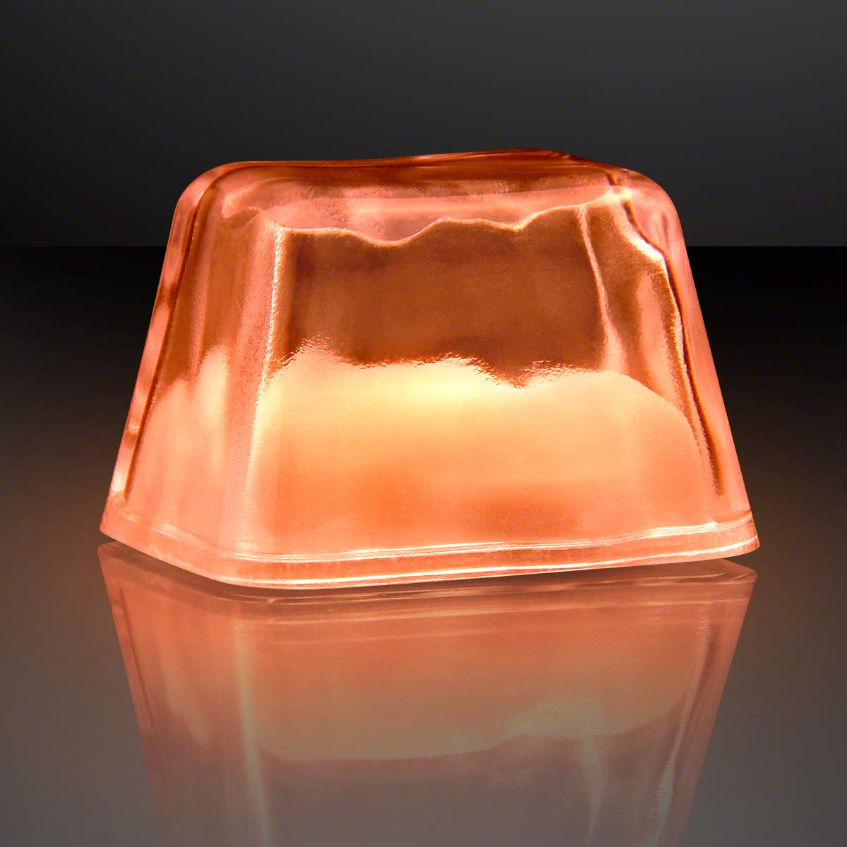 Glow in the Dark Ice Cubes - 12 Pack LED Light Up Ice Cubes for Drinks, Cocktails & Parties | Reusable & Cool Orange Light Effects for Halloween, Birthday, Wedding & Nightclub Events