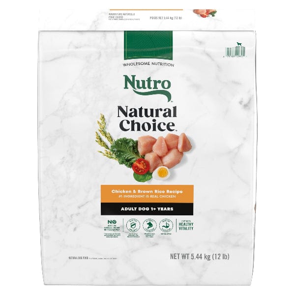 Nutro Natural Choice Adult Dry Dog Food with Chicken & Brown Rice - High Protein, Grain-Inclusive Kibble for Healthy Digestion - Perfect for Active Dogs & Daily Feeding