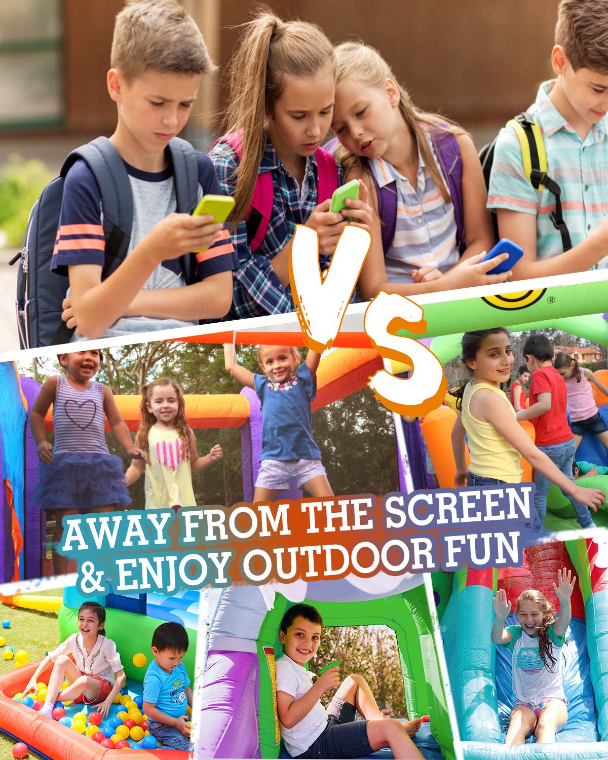 Inflatable Waterslide with Bounce House for Kids - Outdoor Water Park Slide for Wet & Dry Play - Summer Backyard Fun with Water Gun & Splash Pool - Ages 3-8 - Perfect for Birthday Parties, Backyard Playdates & Summer Celebrations