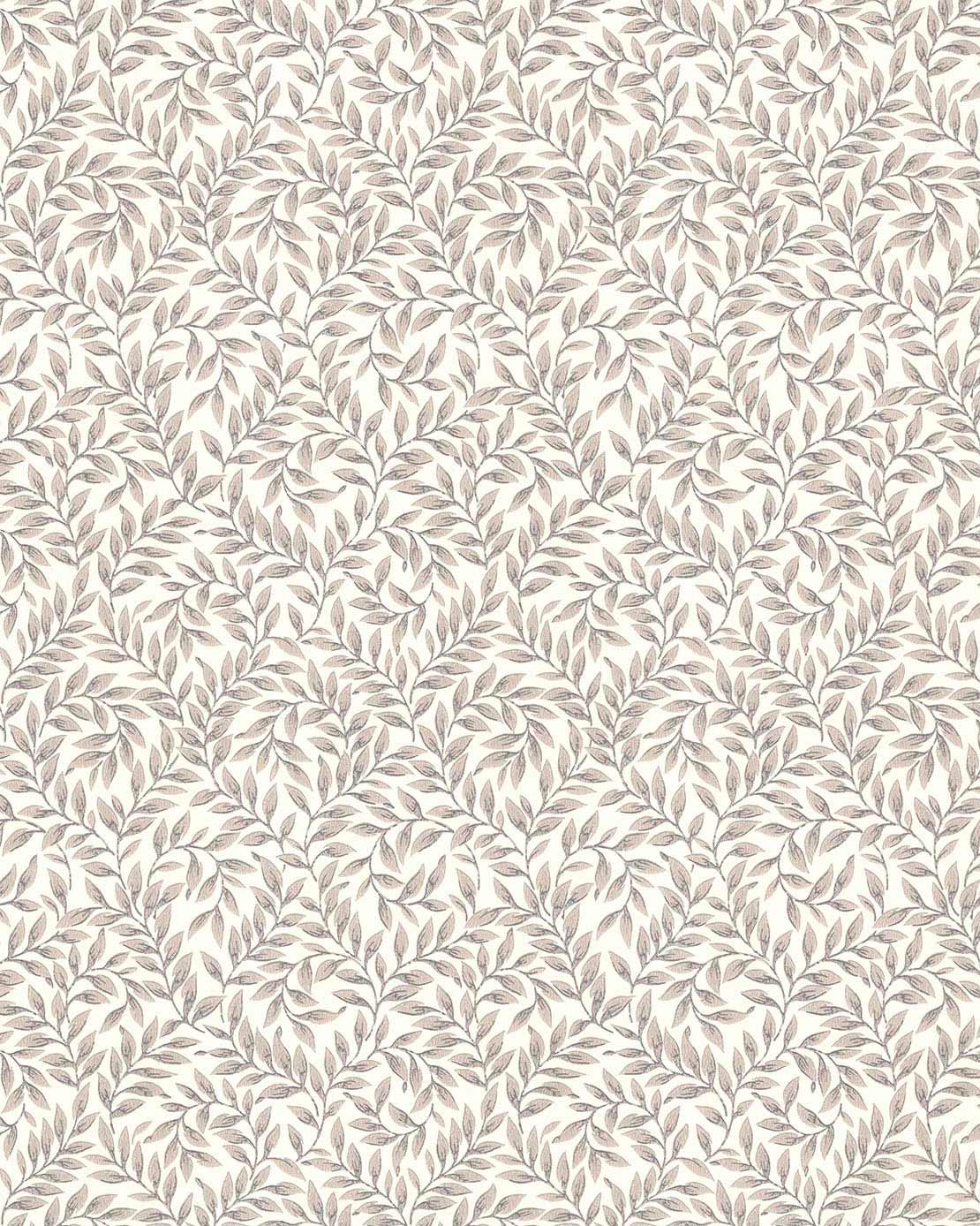 Lim & Handtryck Wallpaper - Leaf Pattern White/Gray - Perfect for Living Room, Bedroom & Home Decor