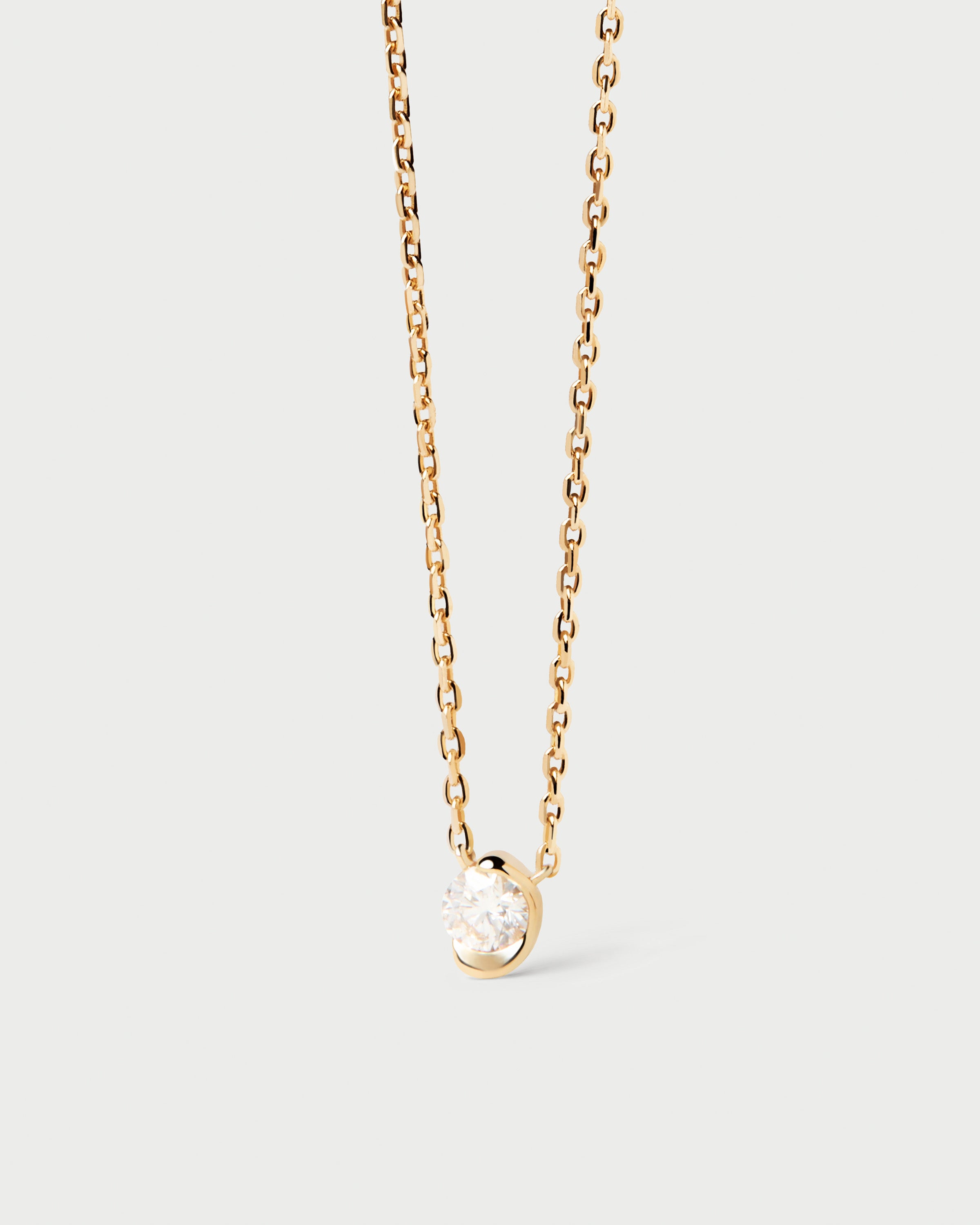 GRID Diamonds and Gold Delia Necklace - Elegant 14K Gold Plated Diamond Pendant for Women | Perfect for Weddings, Anniversaries & Special Occasions