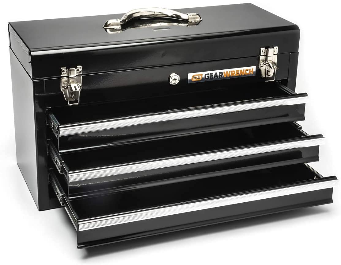 GEARWRENCH 3-Drawer Steel Tool Box with Lockable Drawers - Heavy Duty Storage for Mechanics & DIY Enthusiasts | Perfect for Garage, Workshop & Auto Repair
