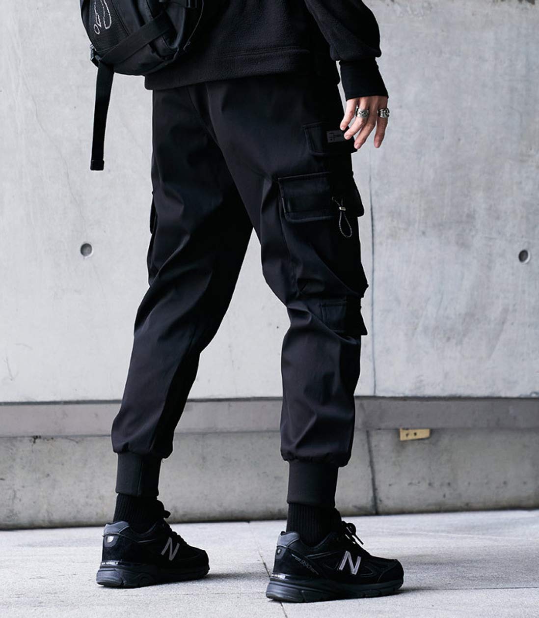 Astellarie Men's Techwear Jogger Pants - Hip Hop Streetwear Cargo Pants with Pockets | Tactical Harem Track Pants for Urban Fashion & Workout