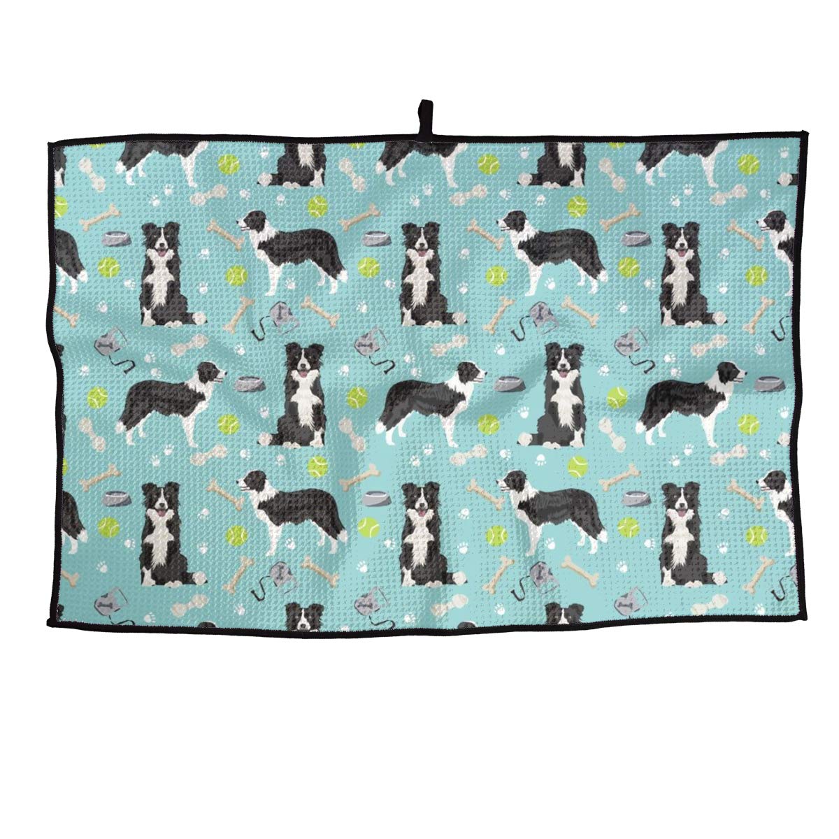 Men's & Women's Border Collie Softball Microfiber Golf Towel - Waffle Pattern, Super Absorbent for Workout, Yoga, Gym & Travel - Perfect for Golfers, Fitness Enthusiasts & Pet Lovers
