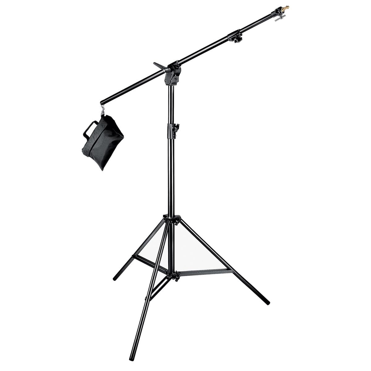 Manfrotto 420B Black Anodized 3-Section Boom Stand - Convertible to Double Extension Boom with Sandbag (3397B) - Perfect for Photography Studios & Video Production