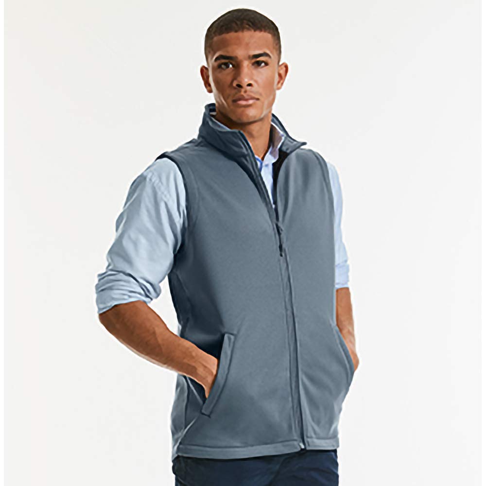 Russell Athletic Men's Smart Softshell Gilet Jacket - Lightweight & Warm Vest for Outdoor Activities, Hiking, and Casual Wear