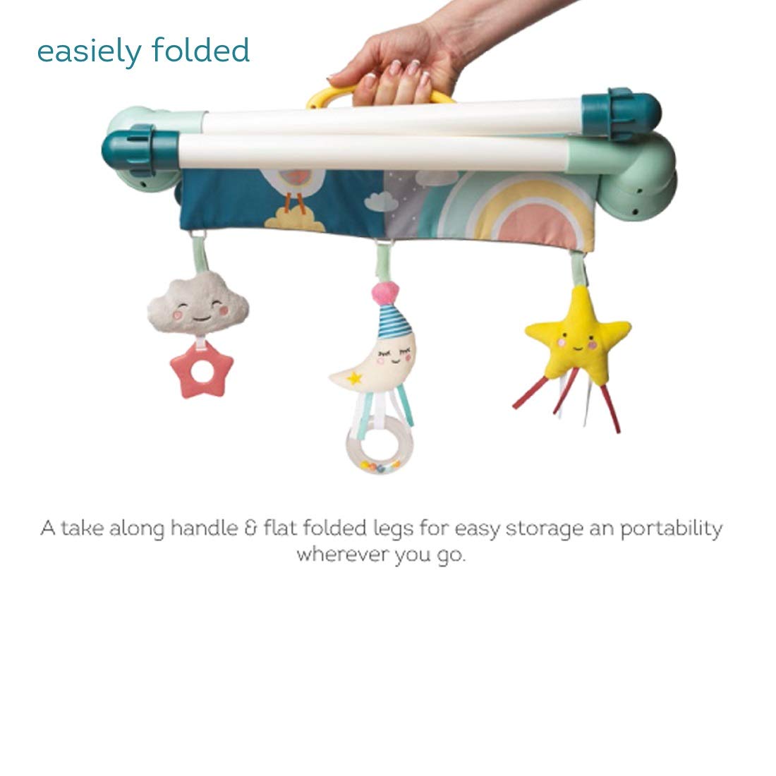 Taf Toys 12525 Mini Moon Activity Gym - Soft Baby Play Mat with Hanging Toys for Newborns & Infants | Interactive Developmental Play Space for Tummy Time & Sensory Stimulation