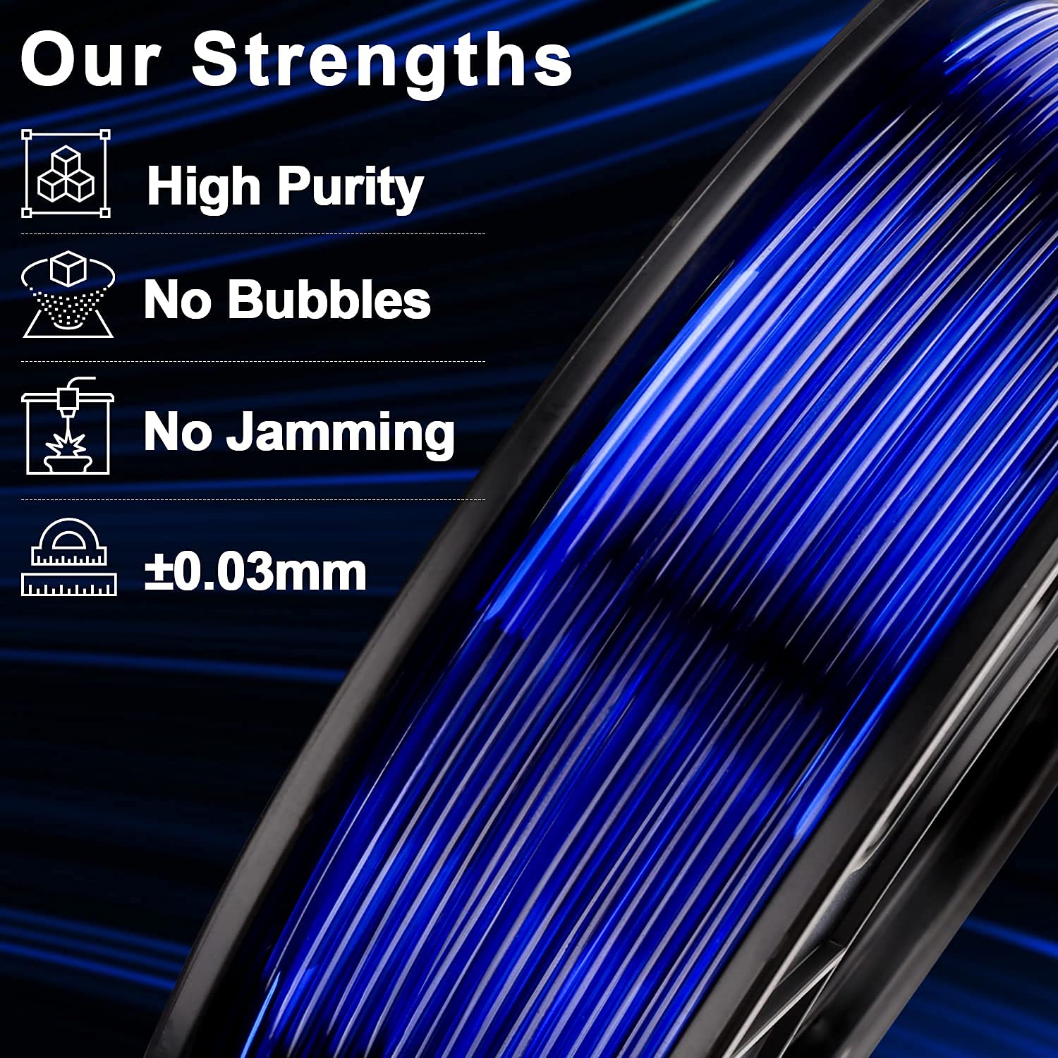 AMOLEN 3D Printer Filament Bundle - 4 Spools PETG Filament 1.75mm (250g Each) | Translucent Clear, White, Red, Green | High Light Transmission for Smooth Printing | Perfect for DIY Projects, Home Decor & Prototyping