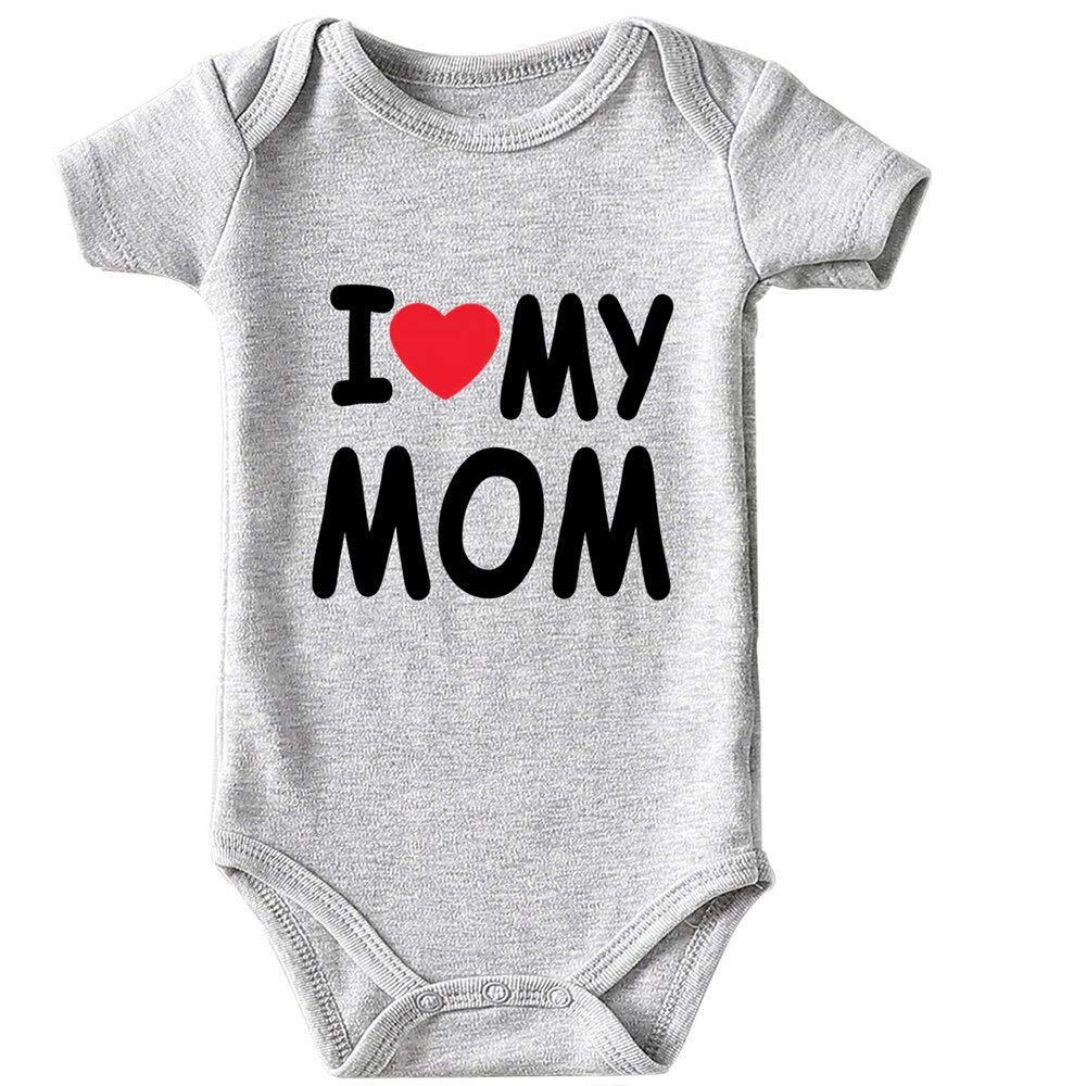 Funny Unisex Baby Bodysuits for Boys & Girls - Cute 'I Love My Mom' Outfits - Perfect for Family Photos, Holidays & Everyday Wear