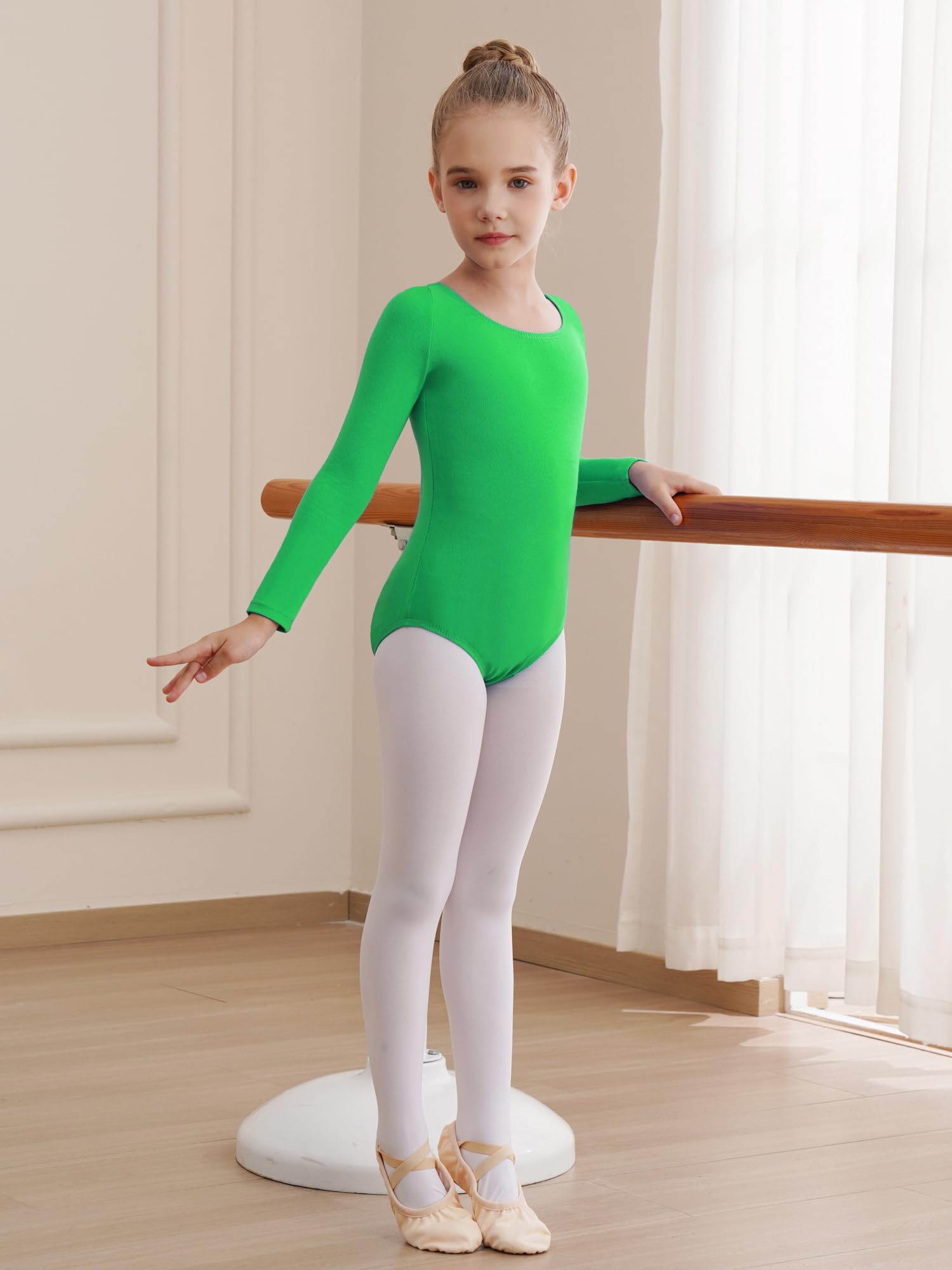 Black Long Sleeve Leotard for Girls - Gymnastics & Ballet Dance Bodysuit - Toddler Dancewear for Performance, Practice & Recitals