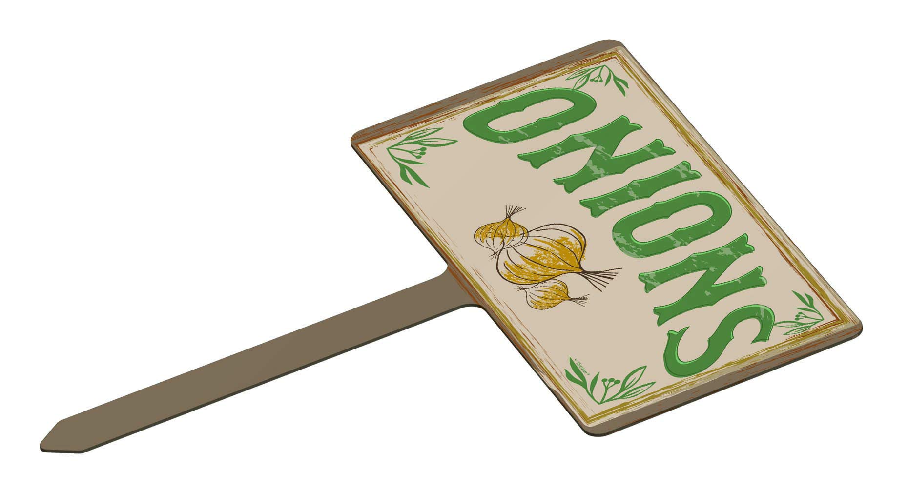 Vegetable Garden Sign for Onions - 1-Pack Small Rectangle Farm Sign for Gardening, Farming & Outdoor Decor | Perfect for Vegetable Patches, Backyard Gardens & Farmhouse Style Yards