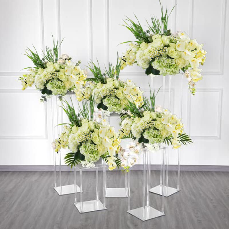 LOYALHEARTDY Acrylic Wedding Flower Stand - Elegant Flower Vase Column Holder for Wedding Centerpieces, Party Decor & Home Display (Perfect for Aisle Decor, Reception Tables & Bridal Shower Decorations)