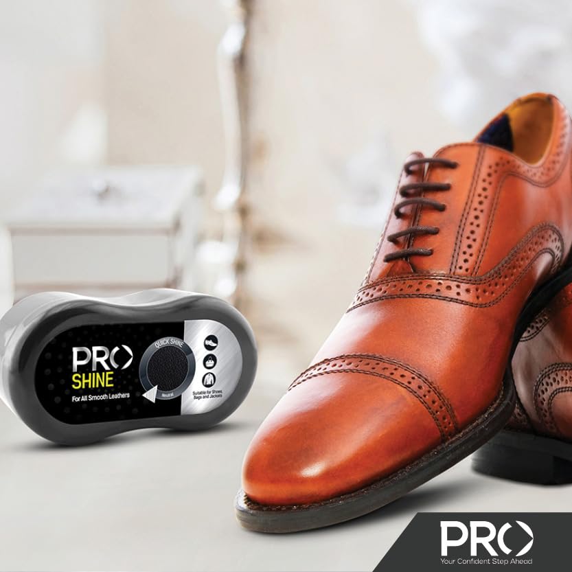 PRO Quick Shine Shoe Shining Sponge - Instant Leather Shoe Shiner & Cleaner Kit for Men & Women - Durable & Versatile Shoe Care Accessory for Dress Shoes, Boots, Loafers - Perfect for Office, Wedding & Daily Use
