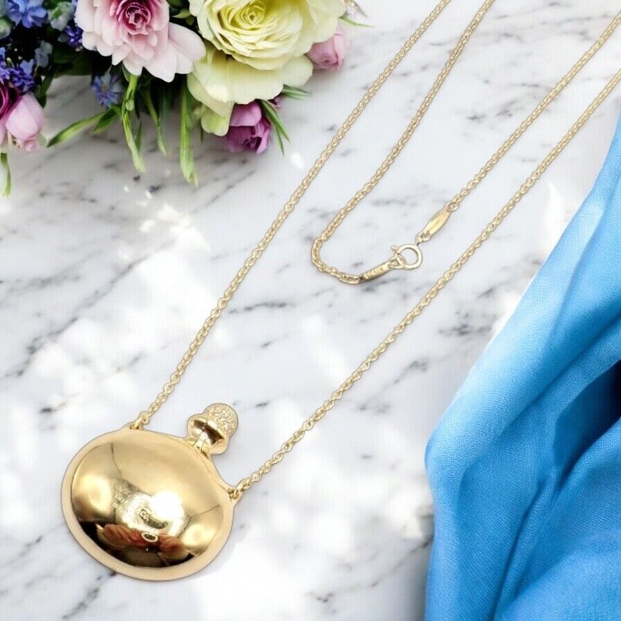 Tiffany & Co Peretti 18k Yellow Gold Diamond Bottle Pendant Necklace - Extra Large Luxury Jewelry for Women, Perfect Gift for Anniversary & Special Occasions
