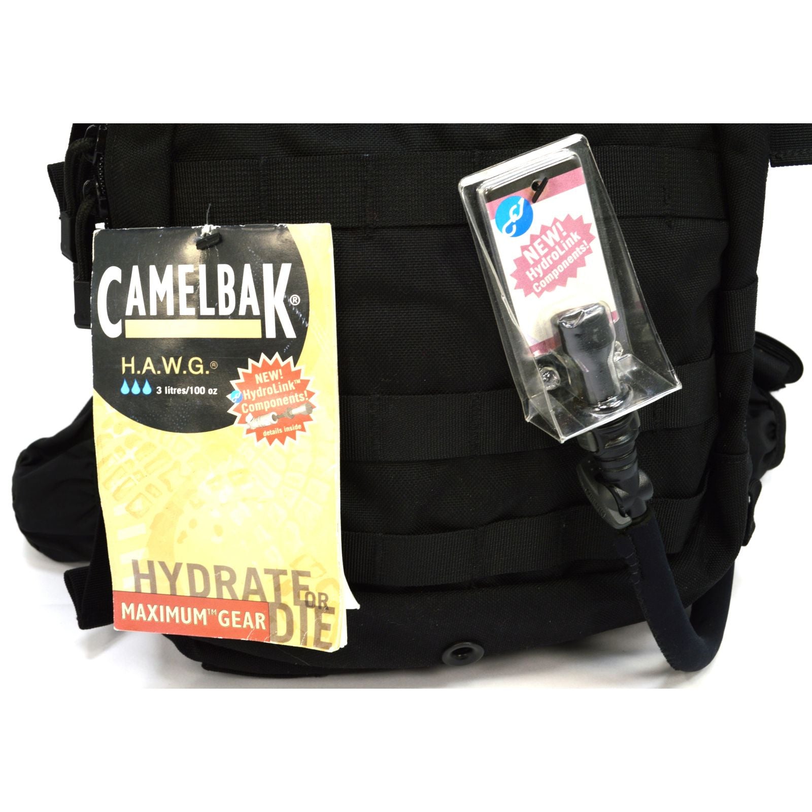 CAMELBAK HAWG 3L/100oz Hydration Pack - 73000 MAXIMUM GEAR HydroLink - Black Tactical Backpack for Hiking, Biking & Outdoor Adventures