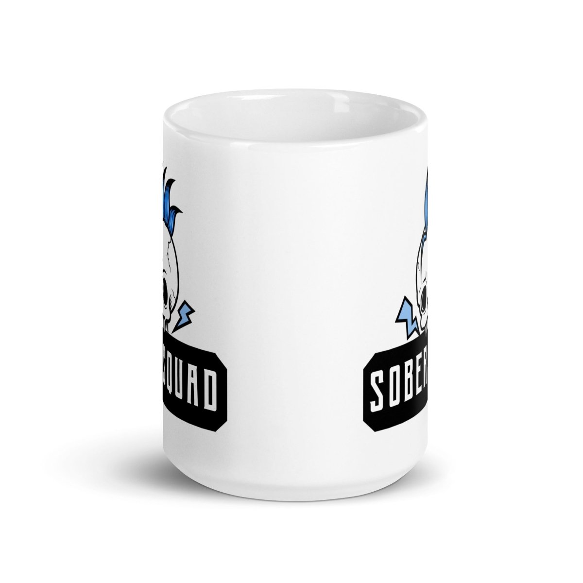 Sober Squad Mohawk Skull Coffee Mug - Funny Novelty Ceramic Cup for Coffee, Tea & Hot Drinks - Perfect Gift for Recovery, Sobriety & AA Meetings