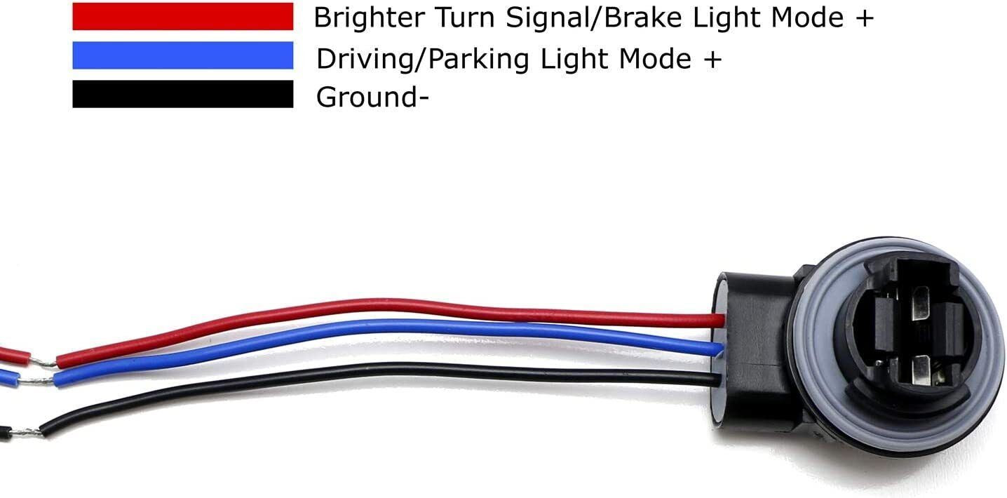 3157 3357 4157 T25 LED Bulb Socket Harness - Compatible with Brake Turn Signal Lights, Replacement for Stock Wires - Perfect for Car, Truck, SUV Lighting Upgrades