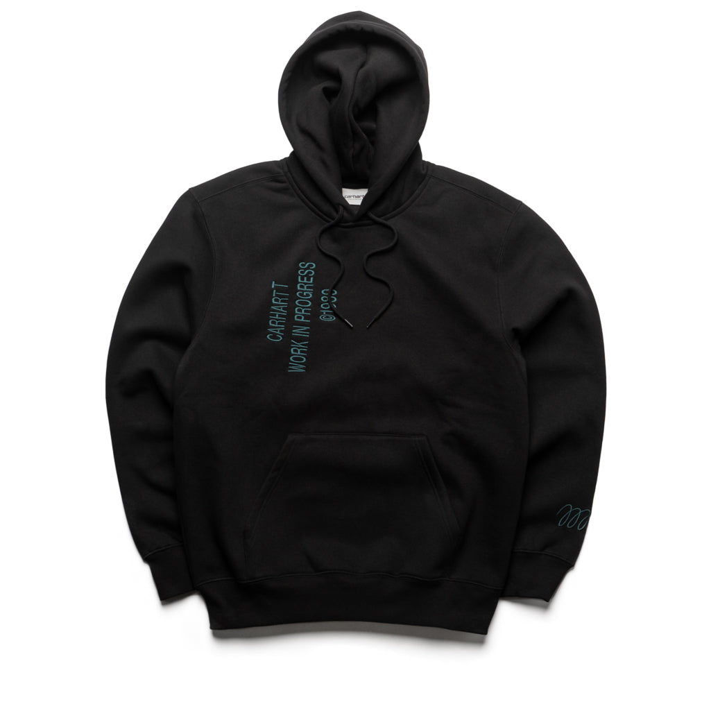 Carhartt WIP Hooded Signature Sweatshirt for Men & Women | Heavyweight Cotton Pullover with Front Pocket | Black | Perfect for Work, Outdoor Activities & Casual Streetwear