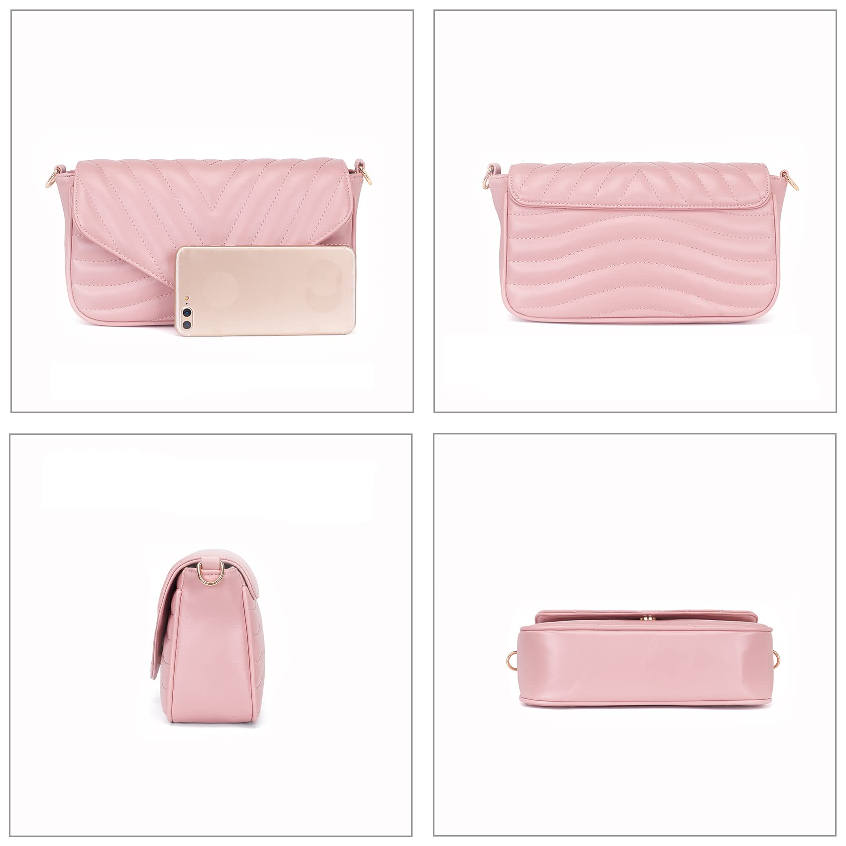 Quilted Crossbody Bag for Women - Stylish Designer Purse with Detachable Coin Pouch & 2 Size Options | Perfect for Travel, Shopping, and Everyday Use