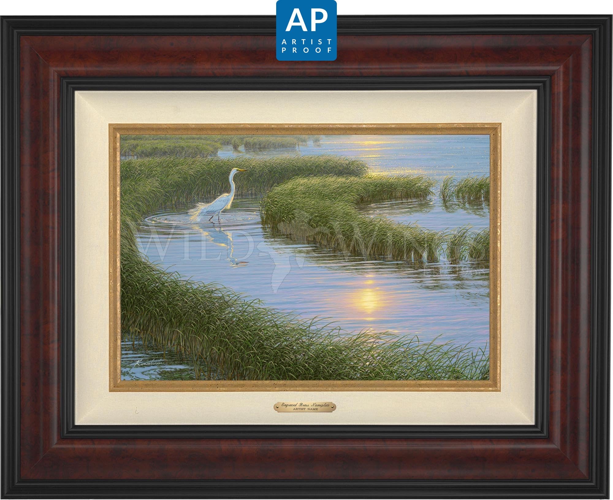 Evening Solitude - White Egret Artist Proof Edition (AP) | Limited Edition Art Print | Perfect for Home Decor, Office Wall Art & Gift Giving