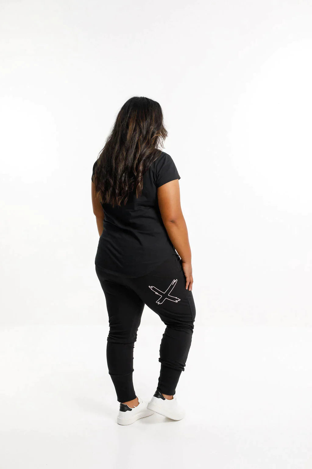 Apartment Pants for Women - Winter Weight Fleece Lounge Pants with Black & White X Outline Design - Cozy Homewear for Relaxing, Lounging & Sleeping
