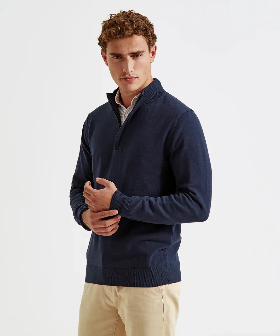 Asquith & Fox Men's 1/4 Zip Knit Sweater - Lightweight & Comfortable Pullover for Casual Wear & Outdoor Activities