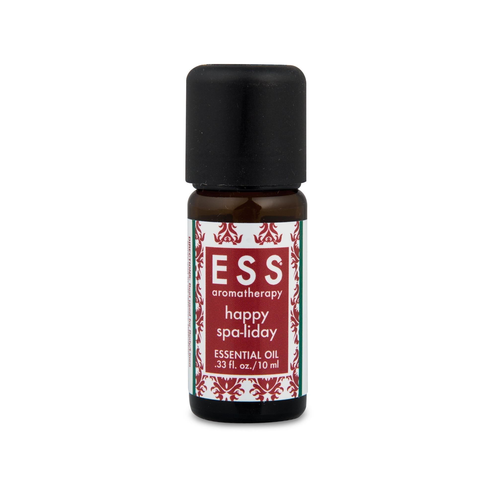 ESS Happy Spa Holiday Essential Oil Blend - 10 mL Aromatherapy Oil for Relaxation, Stress Relief & Holiday Mood - Perfect for Diffusers, Massage & Home Spa