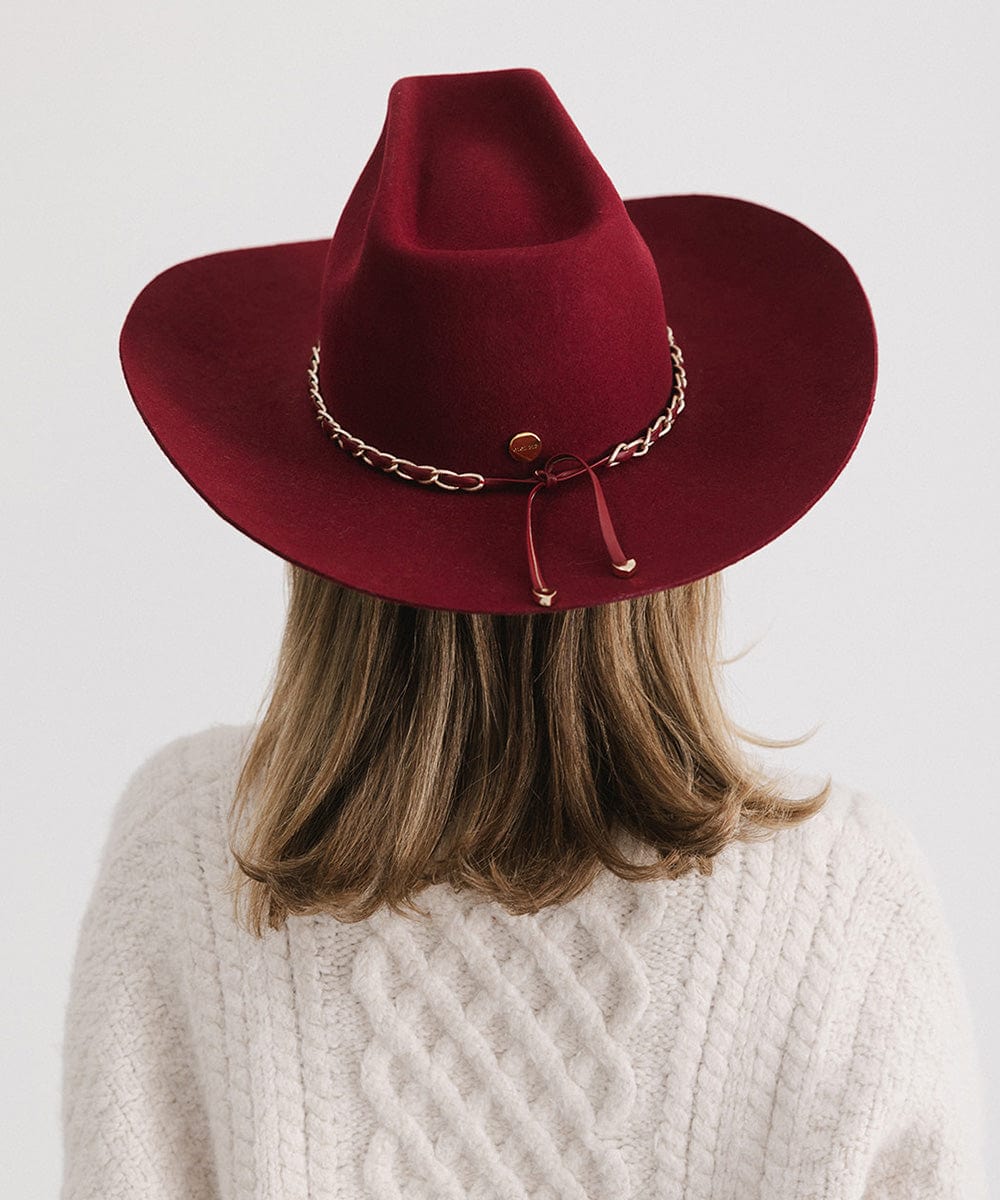 Limited Edition Lane Burgundy Cowboy Hat for Women & Men - Western Style Fashion Accessory for Rodeo, Country Music Festivals & Outdoor Adventures