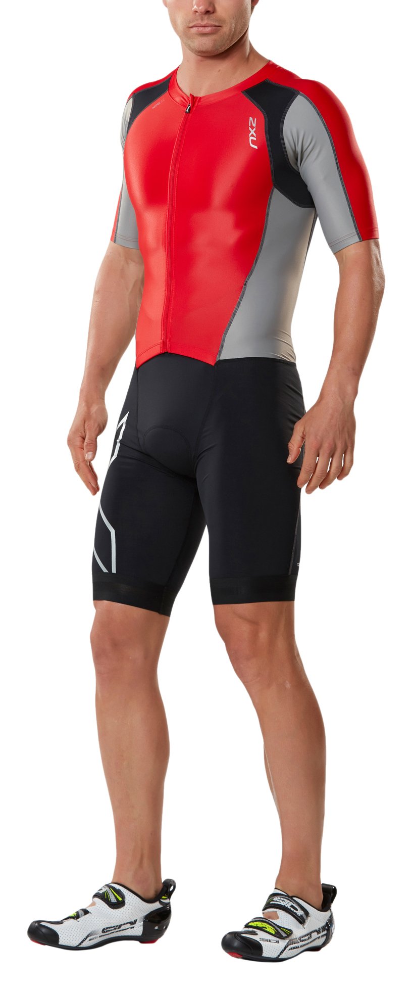 2XU Men's Compression Zip Sleeved Trisuit - Triathlon Wetsuit for Swimming, Cycling & Running - High Performance Tri Suit for Athletes & Competitions