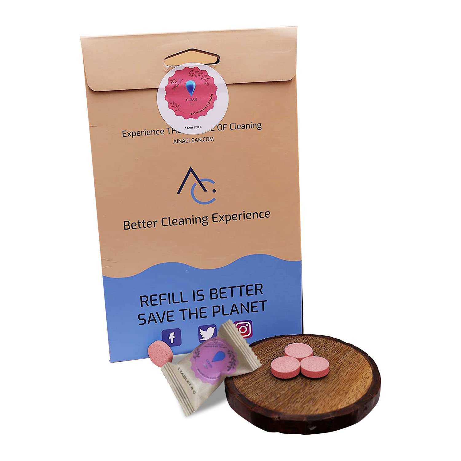 Eco-Friendly Refillable Bathroom Cleaner Tablets - Pack of 10 | Effortless Toilet, Sink & Shower Cleaning | Ideal for Homes, Hotels & Office Restrooms