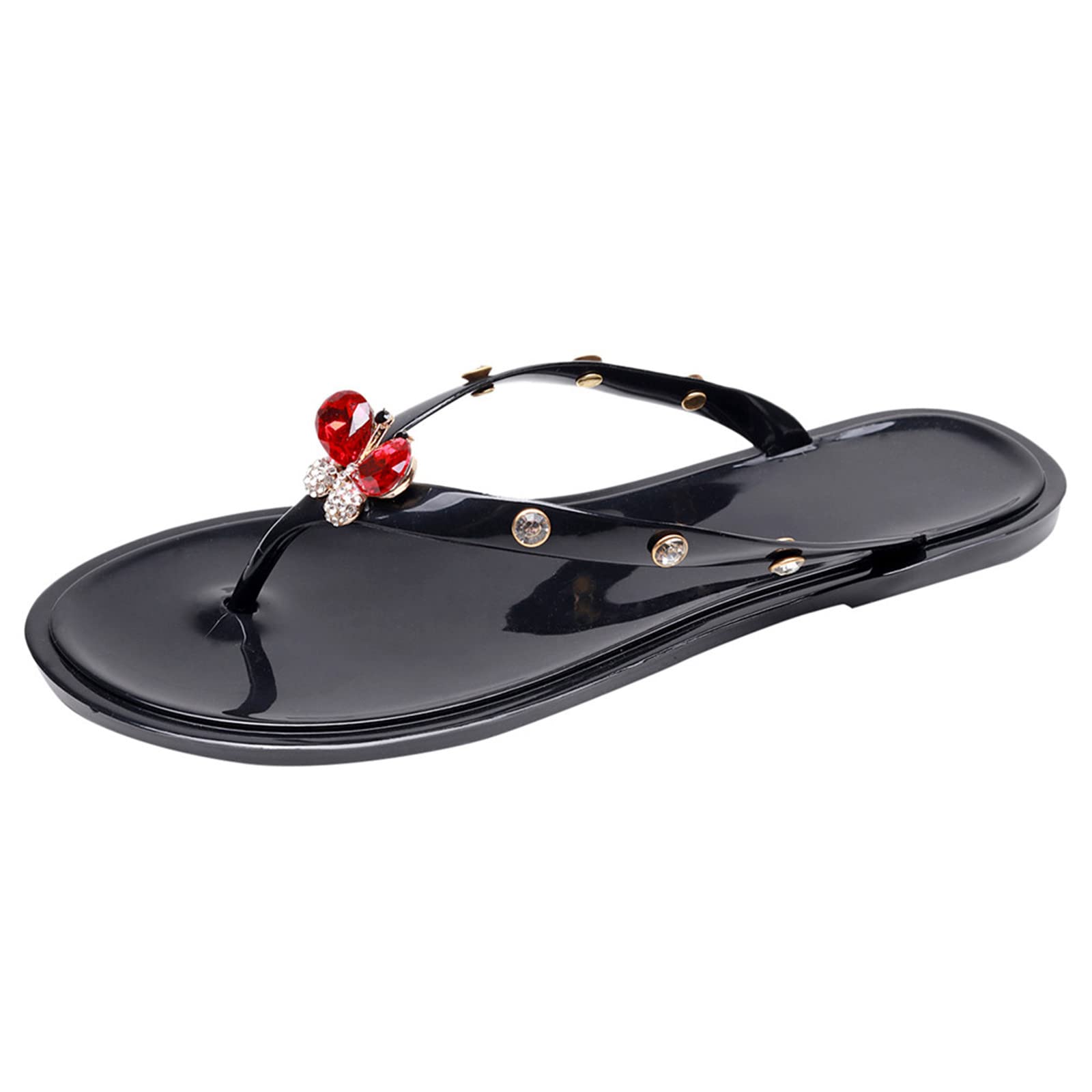 Women's Sequin Flower Clip-Toe Sandals - Comfortable Flat Summer Slides for Beach, Pool & Casual Wear | Fashionable WalGRHFR Sandals for Women