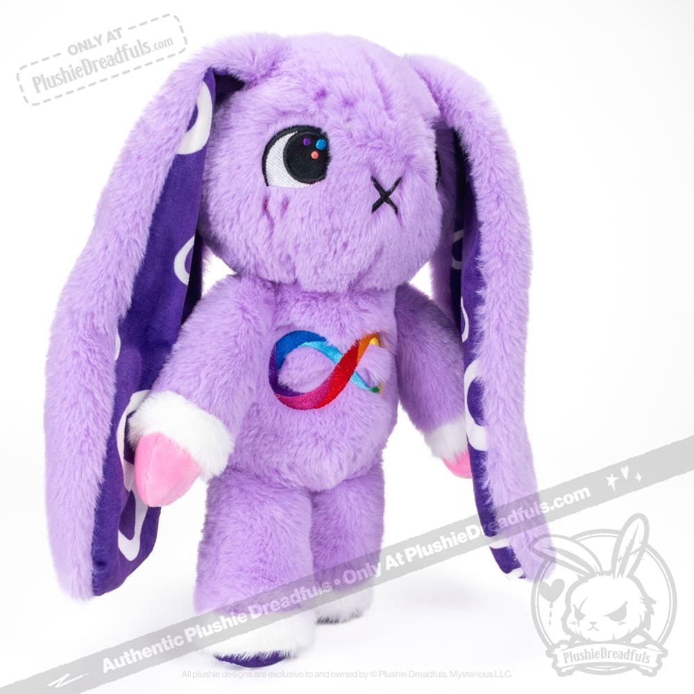 Plushie Dreadfuls Autism Spectrum Rabbit Purple Edition - Soft Stuffed Animal Toy for Kids & Adults | Perfect for Sensory Comfort, Gift Giving & Emotional Support